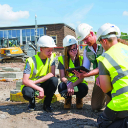 Students learn about construction as new college building takes shape