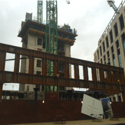 Massive trusses form perimeter of 4 Pancras Square at Kings Cross